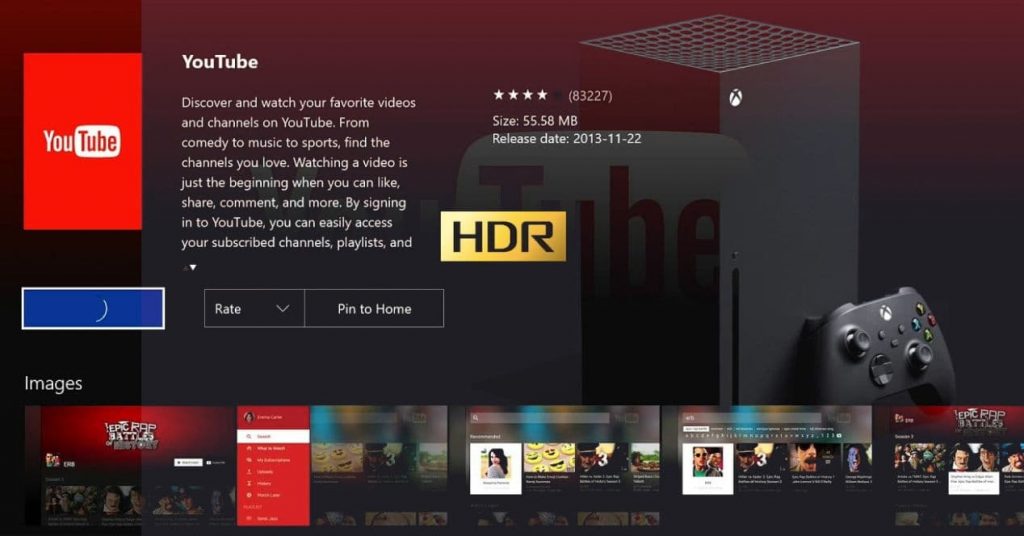 HDR: Llega a Xbox para la aplicación Youtube1