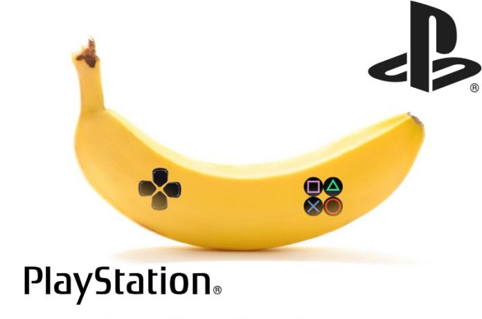 Control de PlayStation en forma de plátano.