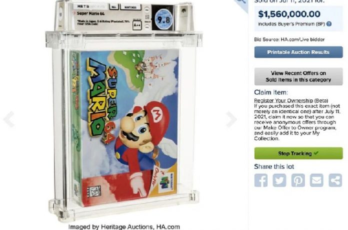 Super Mario 64 original se vende en $1.56 millones
