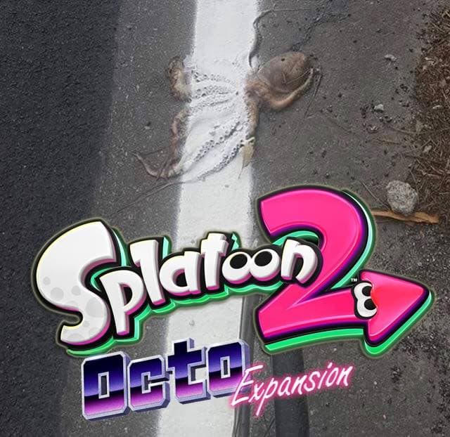 MEME VIDEOJUEGOS SPLATOON PULPO EN LA CARRETERA LLENO DE PINTURA