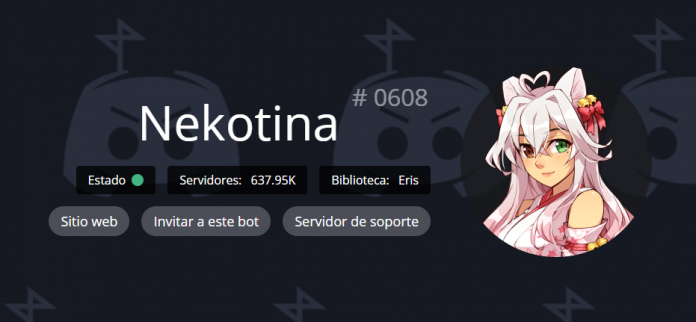 Completamente en español. Potenciada por más de 200 comandos, Nekotina#0608 quiere incentivar la actividad en tu servidor.